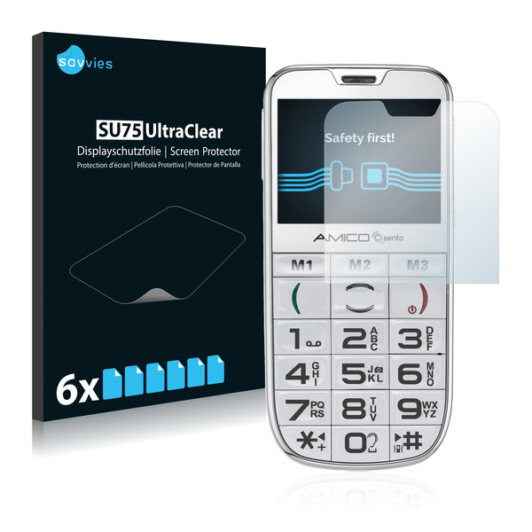 6x Savvies SU75 Screen Protector for Brondi Amico Ci Sento