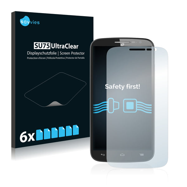 6x Savvies SU75 Screen Protector for Alcatel One Touch Pop Mega