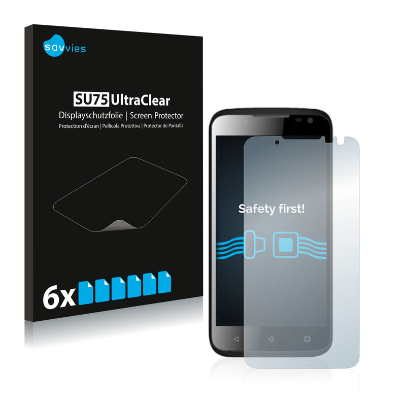 6x Savvies SU75 Screen Protector for Yezz Andy 4.5EL