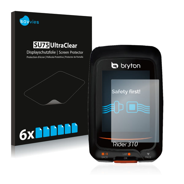 6x Savvies SU75 Screen Protector for Bryton Rider 310