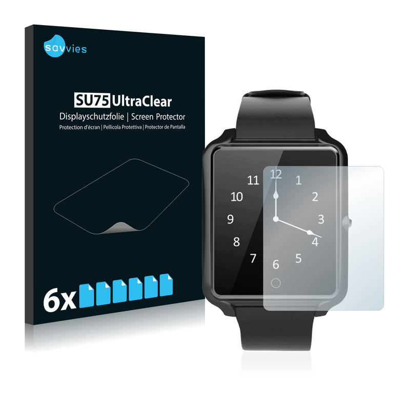 6x Savvies SU75 Screen Protector for Bluboo U Watch