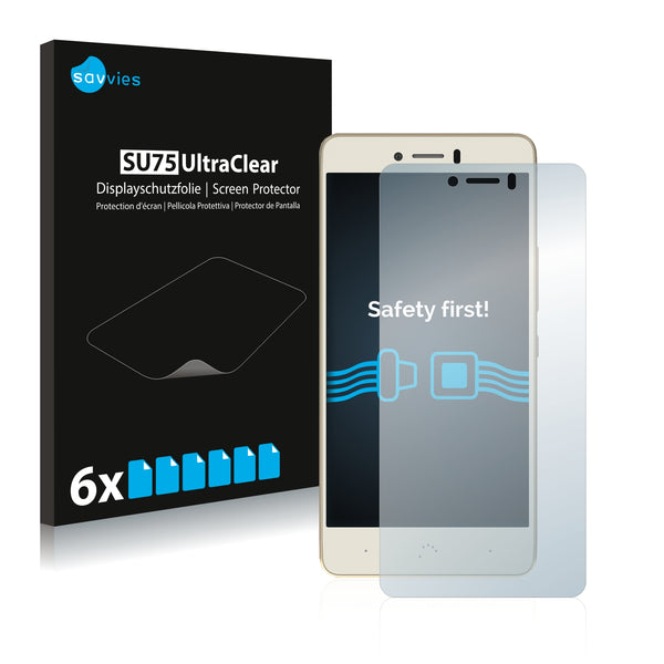 6x Savvies SU75 Screen Protector for BQ Aquaris U Plus
