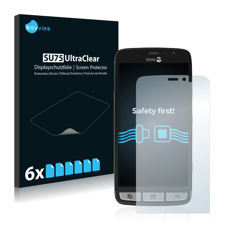 6x Savvies SU75 Screen Protector for Doro 8030