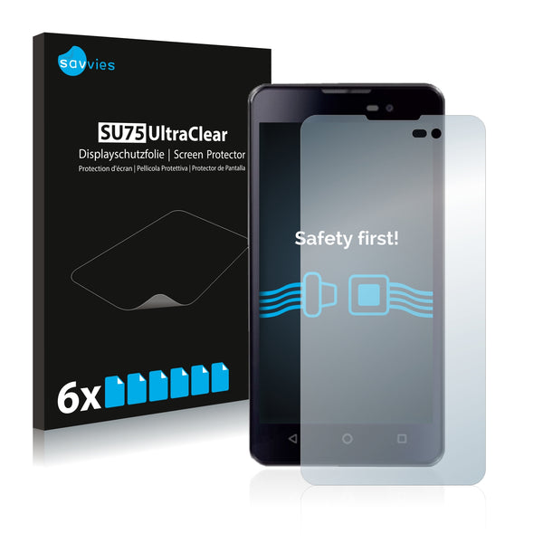 6x Savvies SU75 Screen Protector for BQ BQS-5065