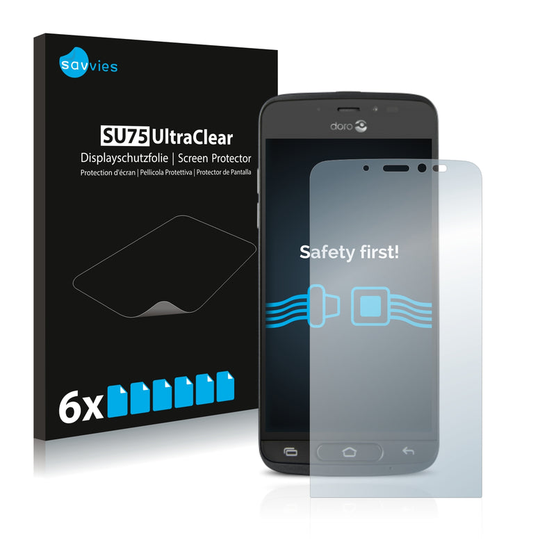 6x Savvies SU75 Screen Protector for Doro 8040