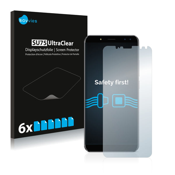 6x Savvies SU75 Screen Protector for Ulefone Power 3