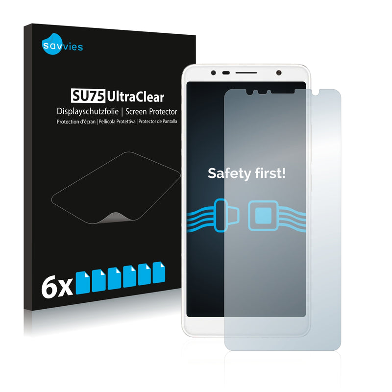 6x Savvies SU75 Screen Protector for Alcatel 3C 2018