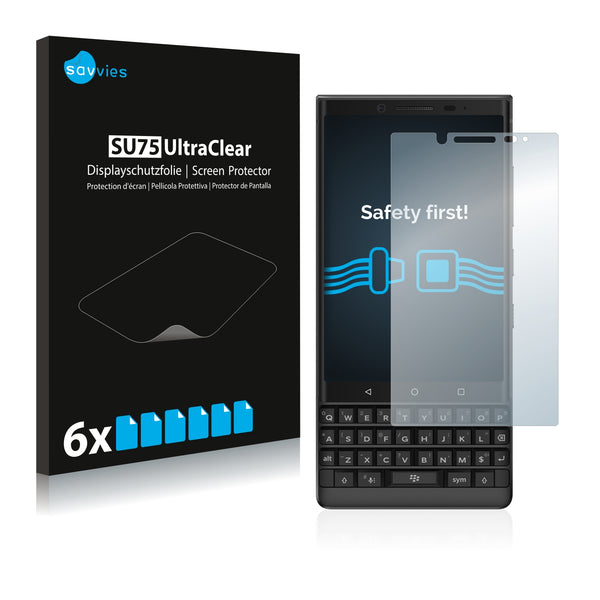 6x Savvies SU75 Screen Protector for BlackBerry Key2