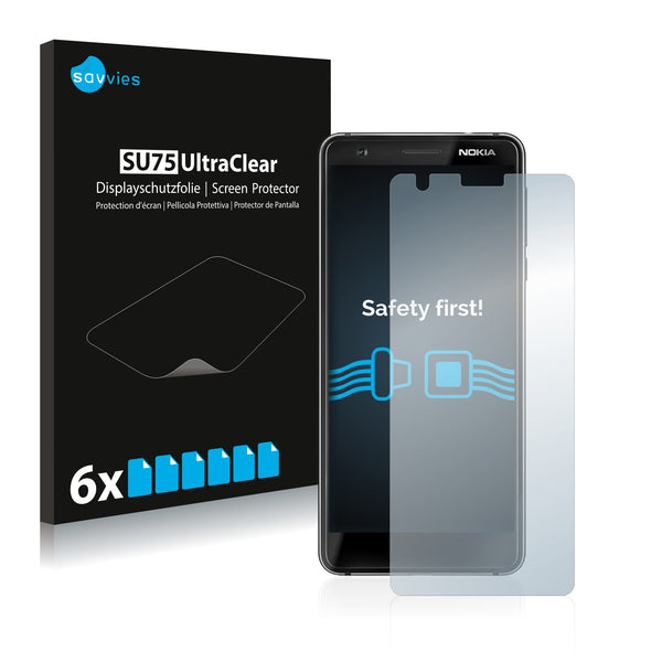 6x Savvies SU75 Screen Protector for Nokia 3.1