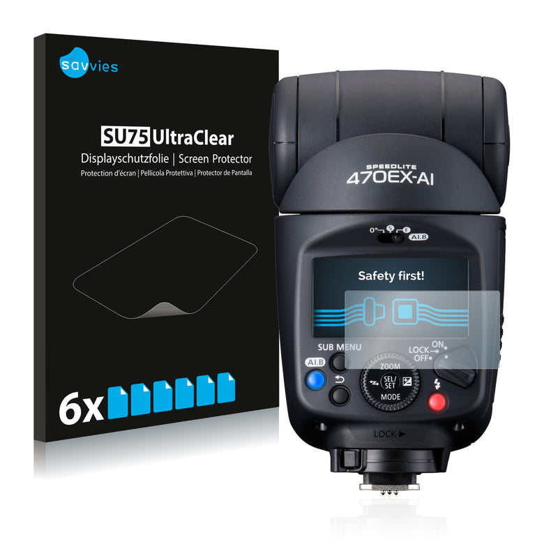 6x Savvies SU75 Screen Protector for Canon Speedlite 470EX-AI