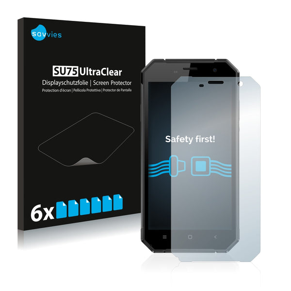 6x Savvies SU75 Screen Protector for Nomu S30