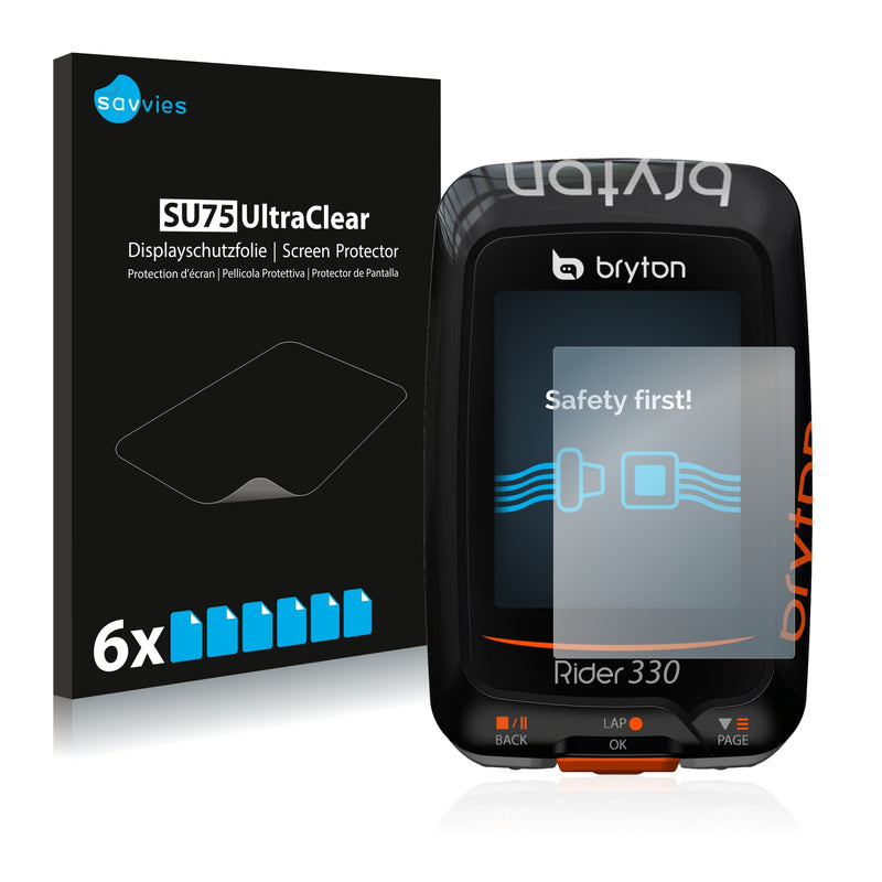 6x Savvies SU75 Screen Protector for Bryton Rider 330