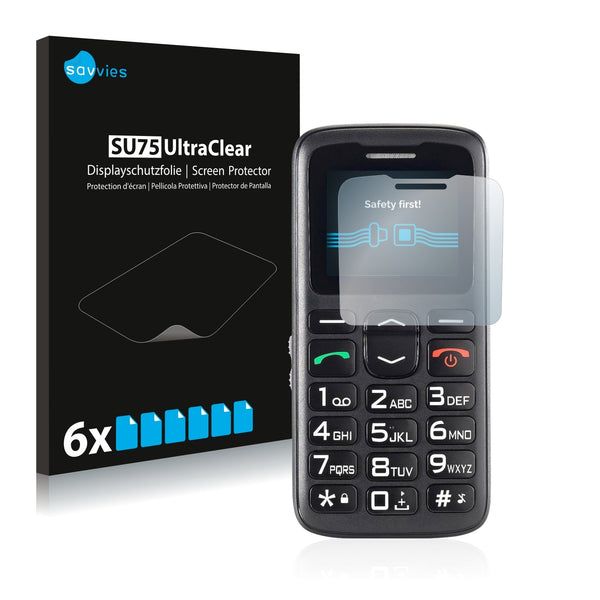 6x Savvies SU75 Screen Protector for Simvalley Mobile XL-915 V3