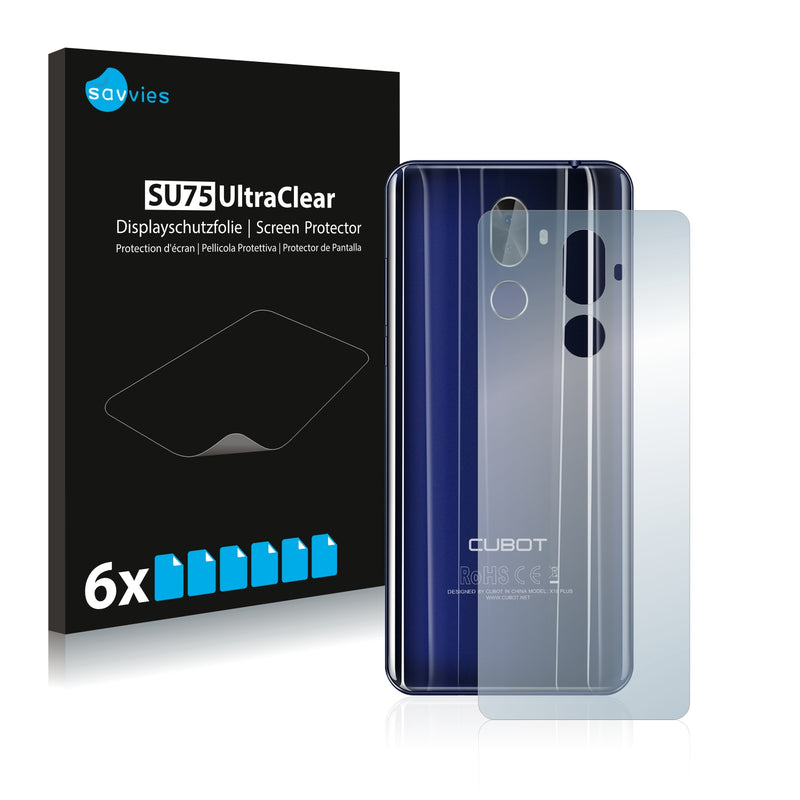 6x Savvies SU75 Screen Protector for Cubot X18 Plus (Back)