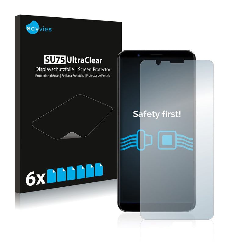 6x Savvies SU75 Screen Protector for Oppo R11s Plus