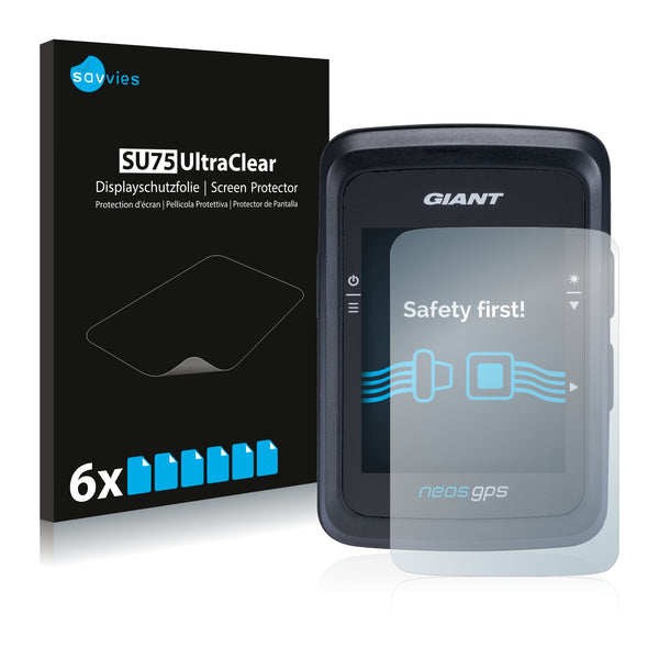 6x Savvies SU75 Screen Protector for Giant Neos GPS