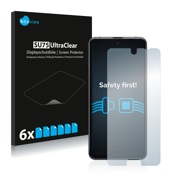 6x Savvies SU75 Screen Protector for Sharp Aquos R3