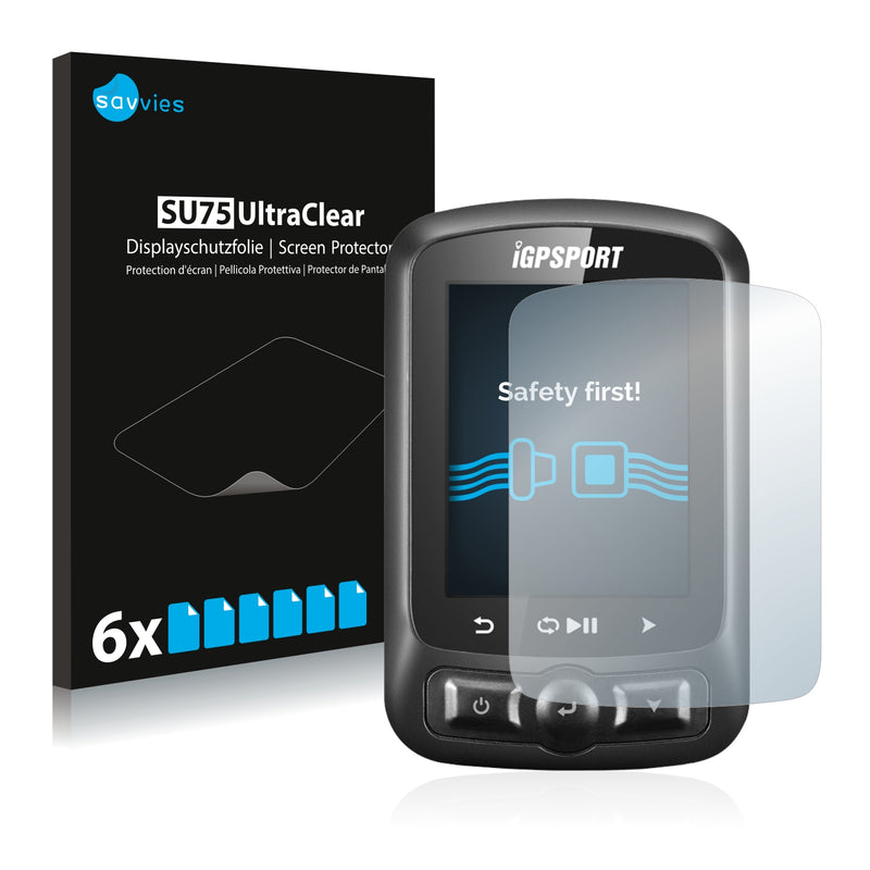 6x Savvies SU75 Screen Protector for igpsport iGS620