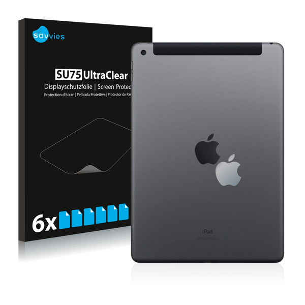6x Savvies SU75 Screen Protector for Apple iPad WiFi Cellular 10.2 2019 (Logo)