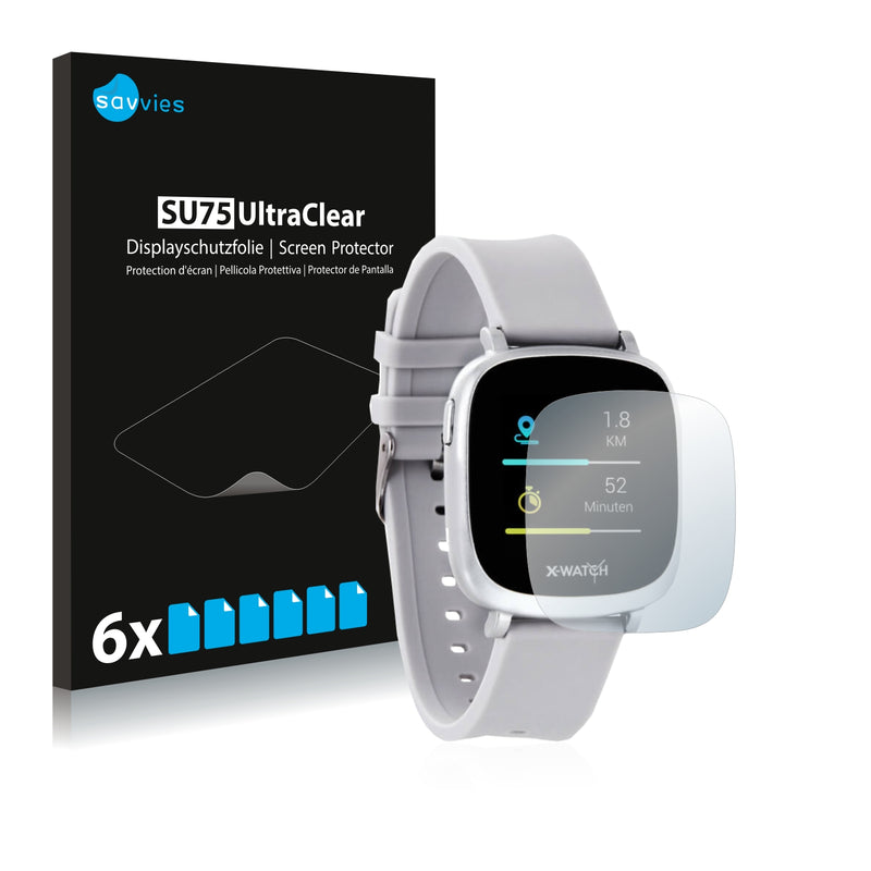 6x Savvies SU75 Screen Protector for Xlyne X-Watch Ive XW Fit