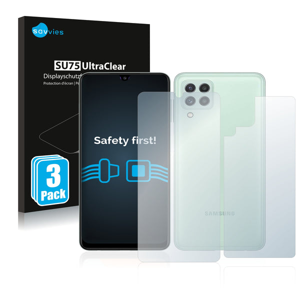 6x Savvies SU75 Screen Protector for Samsung Galaxy A22 4G (Front + Back)