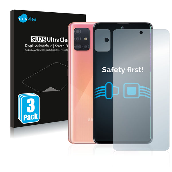 6x Savvies SU75 Screen Protector for Samsung Galaxy A51 5G (Front + cam)