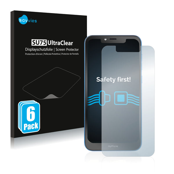 6x Savvies SU75 Screen Protector for myPhone Prime 3
