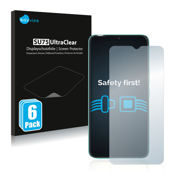 6x Savvies SU75 Screen Protector for Tecno Spark Go 2022