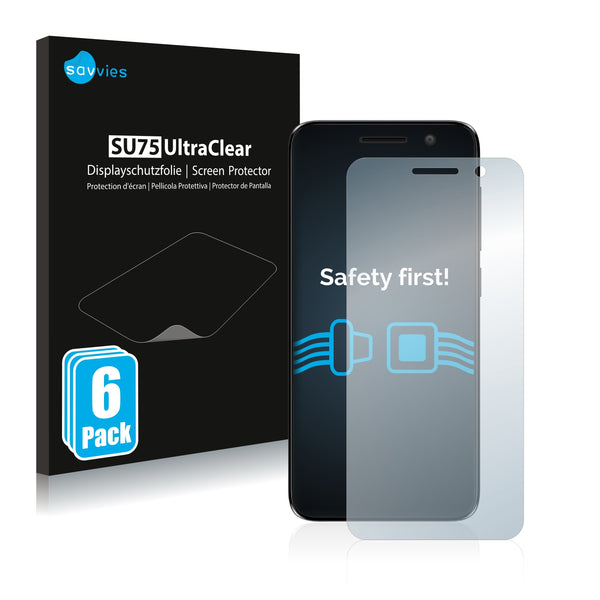 6x Savvies SU75 Screen Protector for Alcatel 1 (2018)