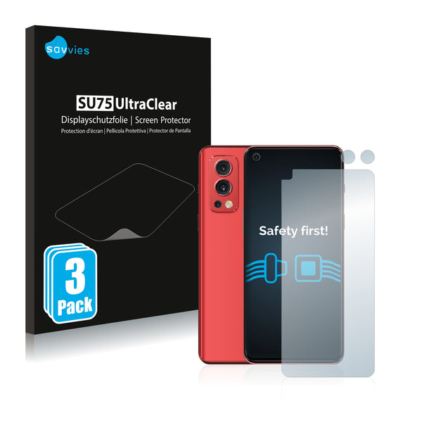 6x Savvies SU75 Screen Protector for OnePlus Nord 2 (Front + cam)