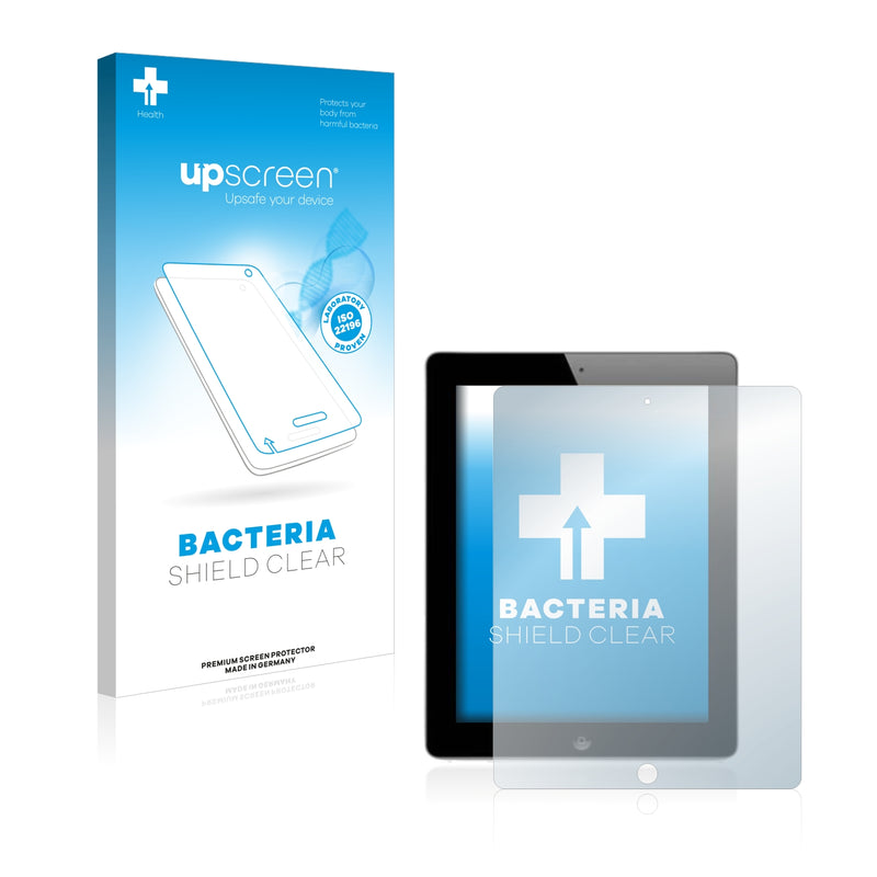 upscreen Bacteria Shield Clear Premium Antibacterial Screen Protector for Apple iPad Wi-Fi + 4G, 2012 (3th generation)