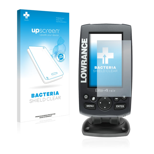 upscreen Bacteria Shield Clear Premium Antibacterial Screen Protector for Lowrance Elite-4 HDI