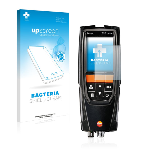 upscreen Bacteria Shield Clear Premium Antibacterial Screen Protector for Testo 320 Basic