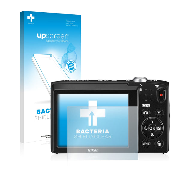 upscreen Bacteria Shield Clear Premium Antibacterial Screen Protector for Nikon Coolpix A100