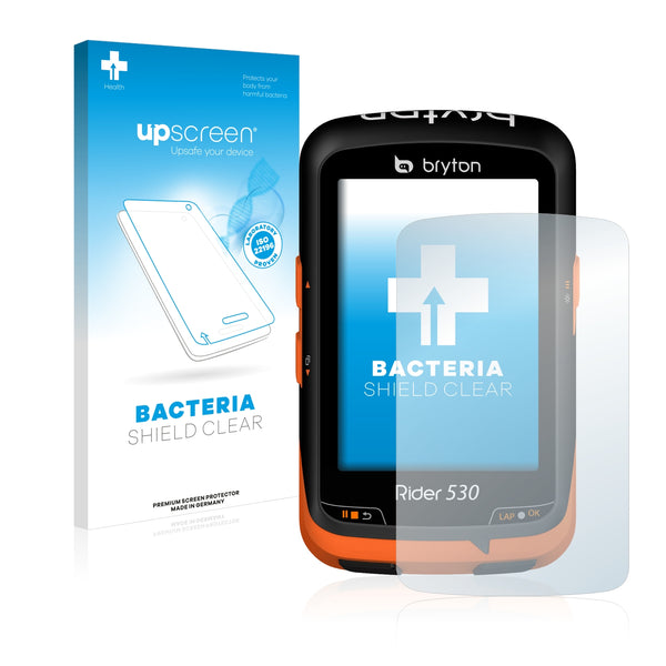upscreen Bacteria Shield Clear Premium Antibacterial Screen Protector for Bryton Rider 530