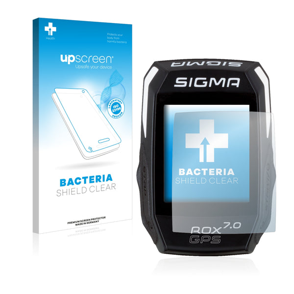 upscreen Bacteria Shield Clear Premium Antibacterial Screen Protector for Sigma ROX GPS 7.0