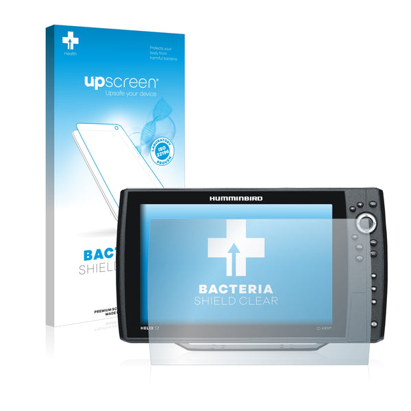 upscreen Bacteria Shield Clear Premium Antibacterial Screen Protector for Humminbird Helix 12