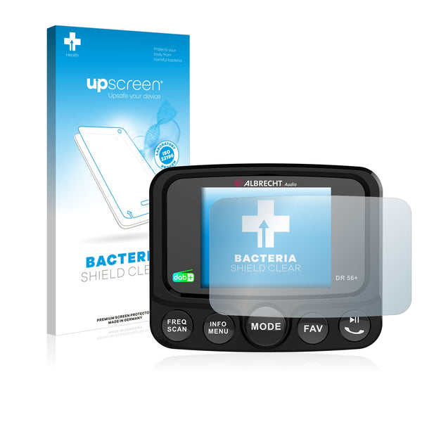upscreen Bacteria Shield Clear Premium Antibacterial Screen Protector for Albrecht DR 54+ Autoradio