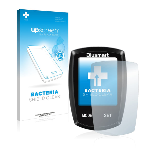 upscreen Bacteria Shield Clear Premium Antibacterial Screen Protector for Blusmart Fahrradcomputer 1.8