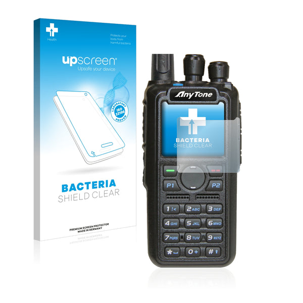 upscreen Bacteria Shield Clear Premium Antibacterial Screen Protector for Anytone AT-D878UV