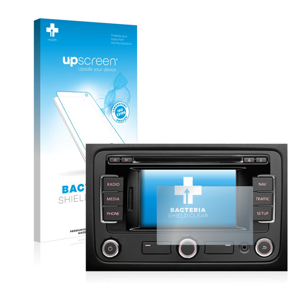 upscreen Bacteria Shield Clear Premium Antibacterial Screen Protector for Volkswagen Jetta A6 2011-2015 RNS 315 5