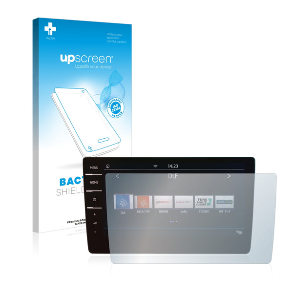 upscreen Bacteria Shield Clear Premium Antibacterial Screen Protector for Volkswagen Passat 2019 Discover Pro 9.2 2019