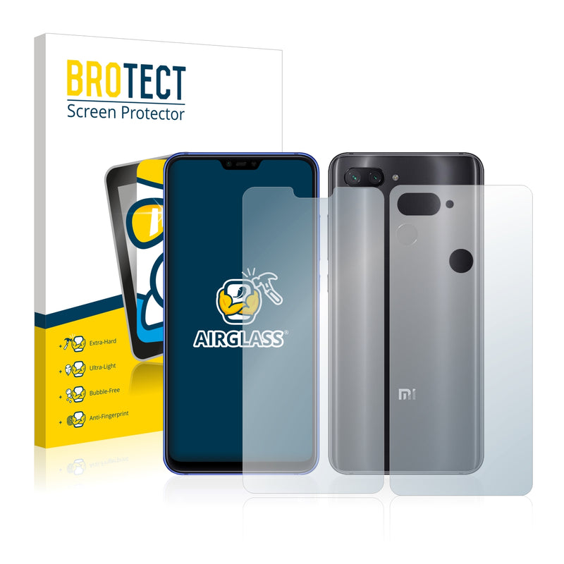BROTECT AirGlass Glass Screen Protector for Xiaomi Mi 8 Lite (Front + Back)