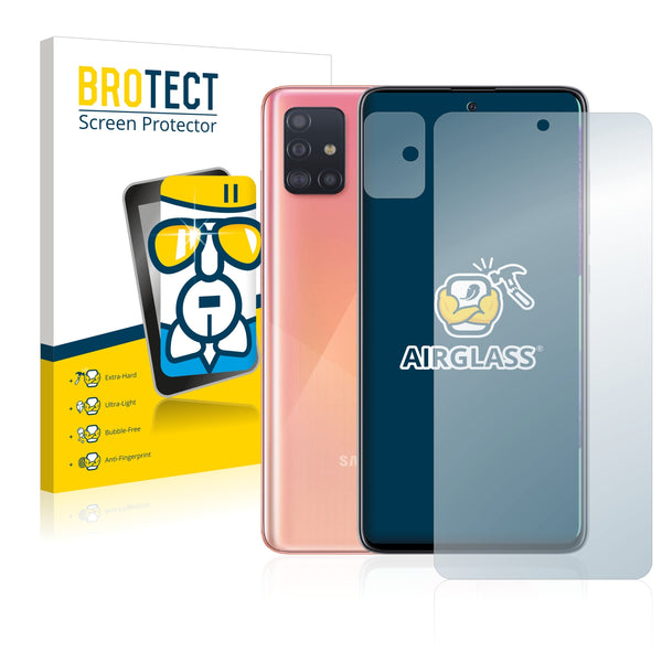 BROTECT AirGlass Glass Screen Protector for Samsung Galaxy A51 5G (Front + cam)