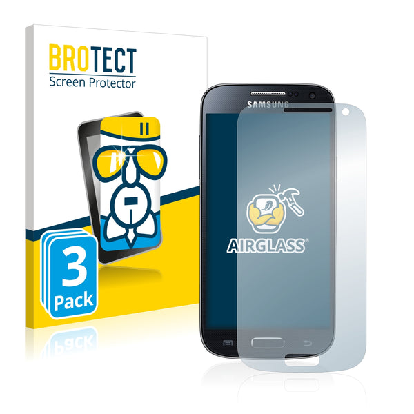 3x BROTECT AirGlass Glass Screen Protector for Samsung Galaxy S4 Mini