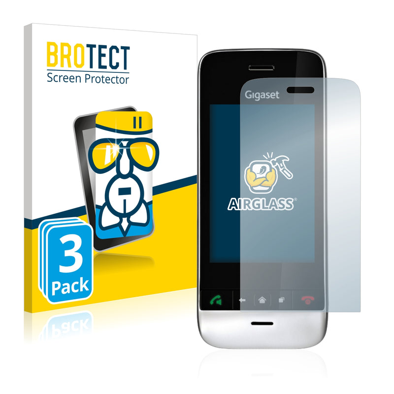 3x BROTECT AirGlass Glass Screen Protector for Siemens Gigaset SL910 (oblong cutout)