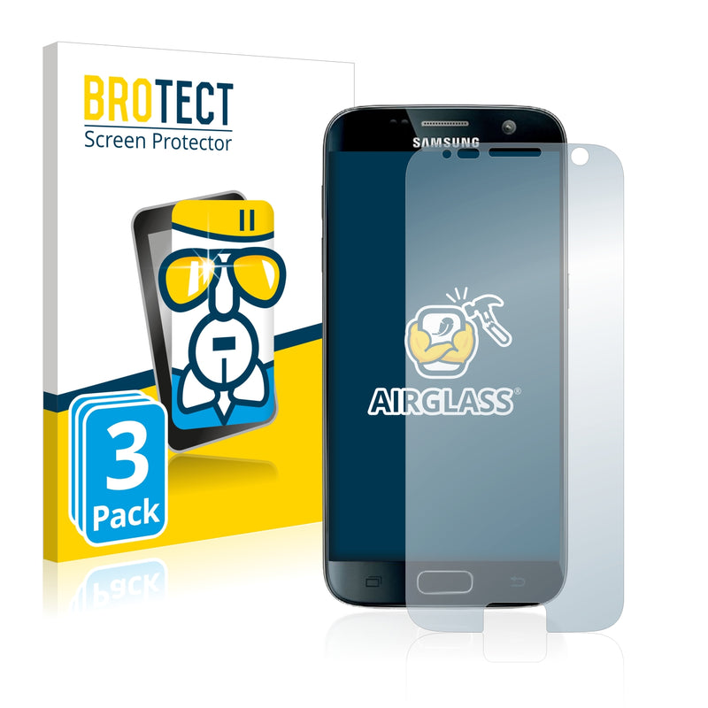 3x BROTECT AirGlass Glass Screen Protector for Samsung Galaxy S7 Exynos