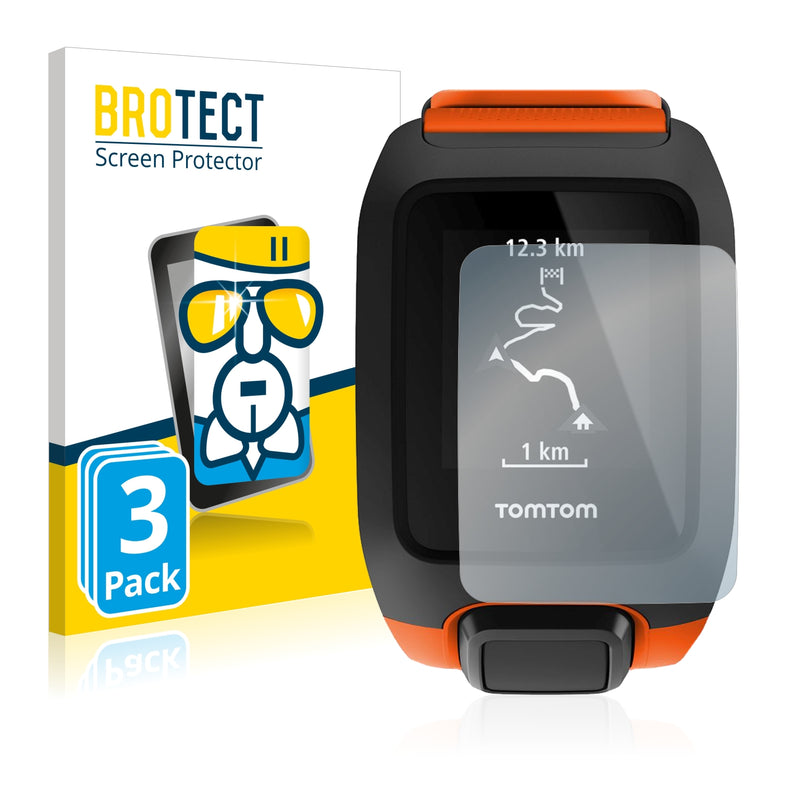 3x BROTECT AirGlass Glass Screen Protector for TomTom Adventurer