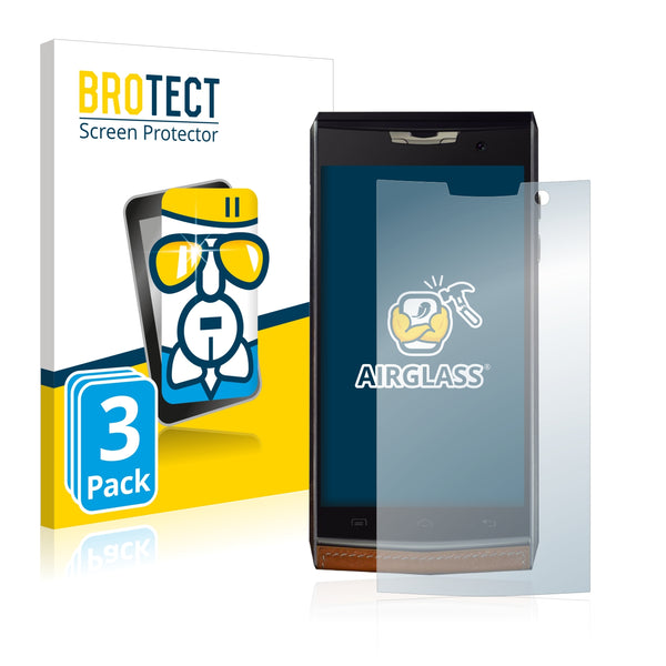 3x BROTECT AirGlass Glass Screen Protector for Doogee T3
