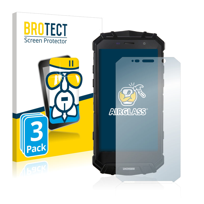 3x BROTECT AirGlass Glass Screen Protector for Doogee S60